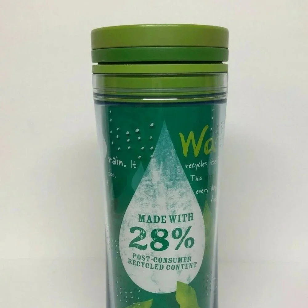 Starbucks Tumbler Mug Plastic 16 Oz Travel Coffee Cup 28% Recycled Content Green - Picture 1 of 8